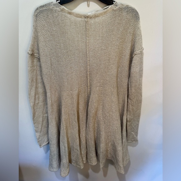 FREE PEOPLE oatmeal tunic sweater dress Dancing in the Forest Sweater‎ sz Small - Picture 4 of 8